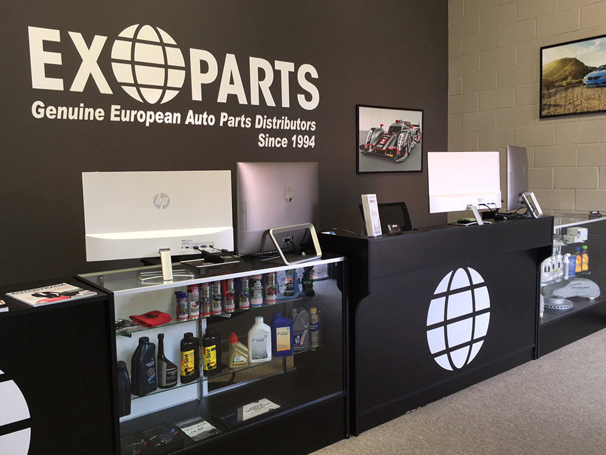 Exoparts retail store front counter (image)